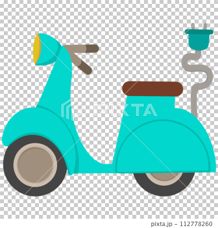 scooter on a cartoon scooter on a cartoon 112778260