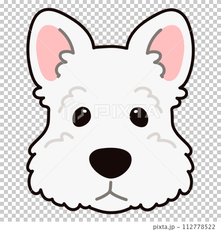 白色蘇格蘭梗正面的簡單可愛圖解，主線 112778522