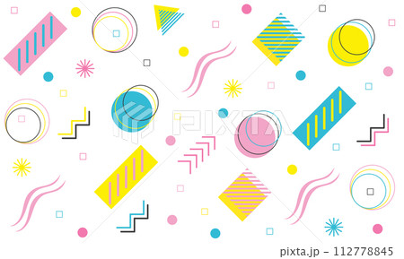 Colorful pattern from geometric shapes isolated on 112778845