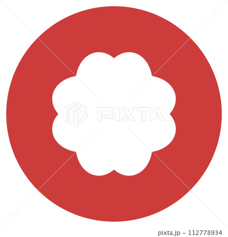 Red Simple Design Flower Icon Circle Flower Minimal Icon Flower Icon Flower Circle Icon 112778934