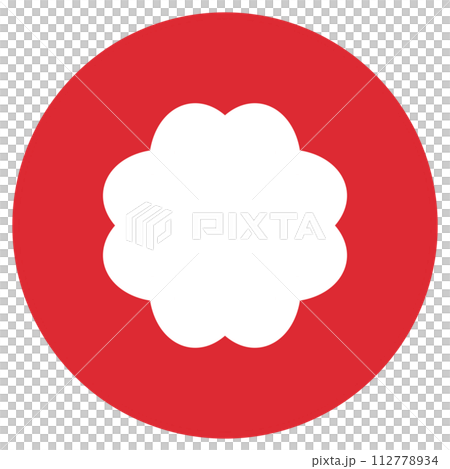 Red Simple Design Flower Icon Circle Flower Minimal Icon Flower Icon Flower Circle Icon 112778934