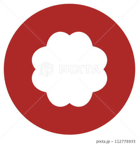 Red Simple Design Flower Icon Circle Flower Minimal Icon Flower Icon Flower Circle Icon 112778935