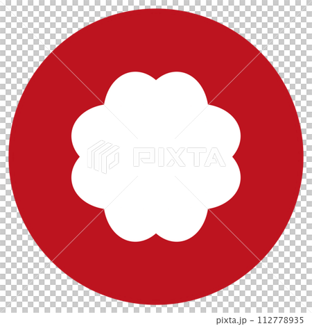 Red Simple Design Flower Icon Circle Flower Minimal Icon Flower Icon Flower Circle Icon 112778935