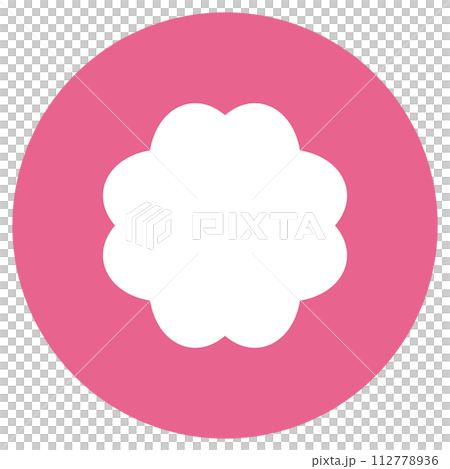 Hot Pink Simple Design Flower Icon Circle Flower Minimal Icon Flower Icon Flower Circle Icon 112778936