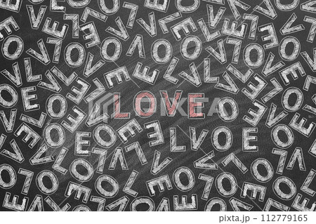 LOVE. Chalk drawn illustration 112779165
