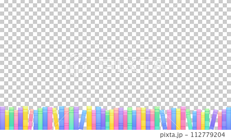 本が並んだフレームのイラスト素材 112779204