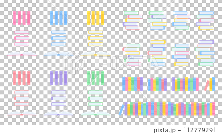 排列書籍和堆疊書籍的插圖素材集_平面 112779291