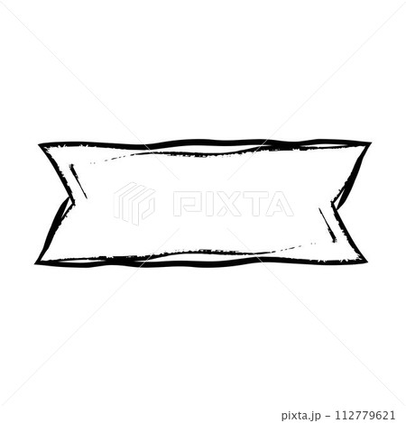 Ribbon banner, abstract rectangle label frame border in  grunge texture shape for background template element illustration for design 112779621