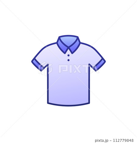 Polo shirt icon with outline 112779848