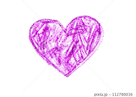A photo of a purple heart drawn in pencil. 112780016