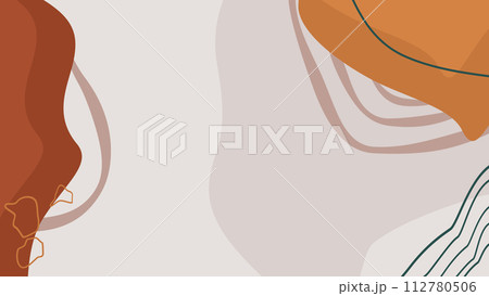 Abstract Fall Background With Leaves And Organic Shapes 112780506
