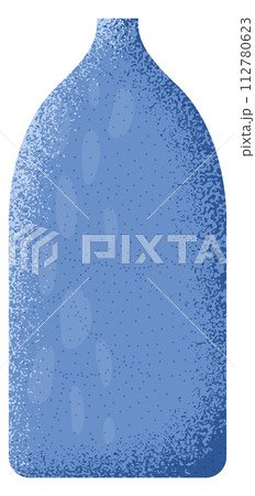 Ceramic bottle icon. Blue textured high vase 112780623