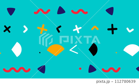 Seamless Pattern 80s Memphis Style Background 112780639