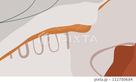 Abstract Fall Background With Leaves And Organic Shapes 112780684