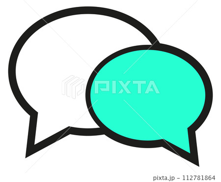 Message chat icon. Communication black line symbol 112781864