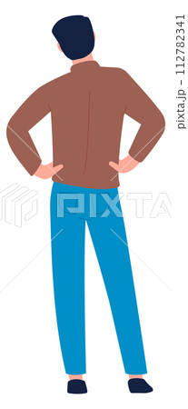 Confident man in formal clothes standing back view 112782341