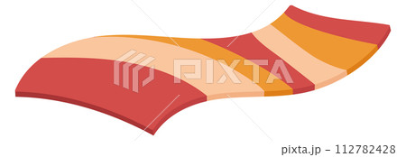 Striped soft carpet. Cartoon textile rug icon Striped soft carpet. Cartoon textile rug icon 112782428