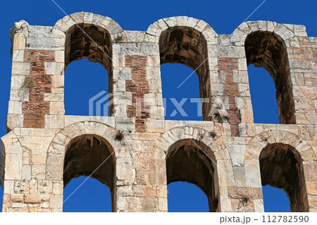 Detail of the Odeon of Herodes Atticus, Greece. Detail of the Odeon of Herodes Atticus, Greece. 112782590