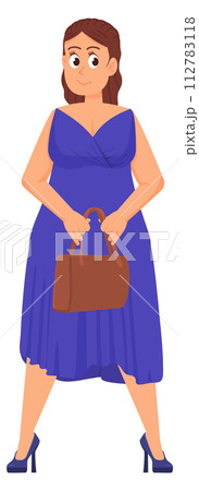 Plump woman in evening dress. Body positive beauty Plump woman in evening dress. Body positive beauty 112783118