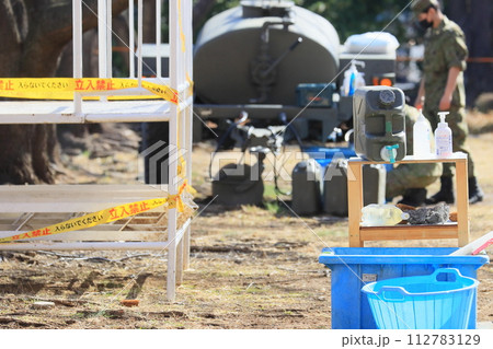 自衛隊の炊き出し訓練 自衛隊の炊き出し訓練 112783129
