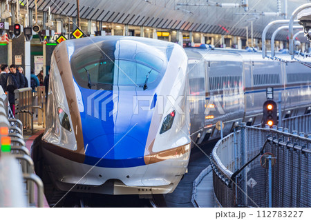 東京駅に入る上越新幹線・北陸新幹線 東京駅に入る上越新幹線・北陸新幹線 112783227
