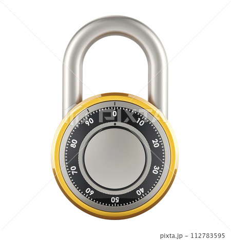 Dial Combination Padlock, 3D rendering 112783595