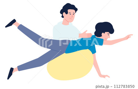 Kid medical therapy exercise. Physical rehabilitation training Kid medical therapy exercise. Physical rehabilitation training 112783850