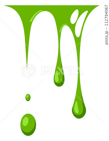 Goo drops. Dripping green paint. Cartoon liquid Goo drops. Dripping green paint. Cartoon liquid 112784067