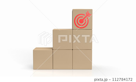 The target icons on paper box for Business concept 3d rendering. The target icons on paper box for Business concept 3d rendering. 112784172