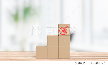 The target icons on paper box for Business concept 3d rendering. The target icons on paper box for Business concept 3d rendering. 112784173