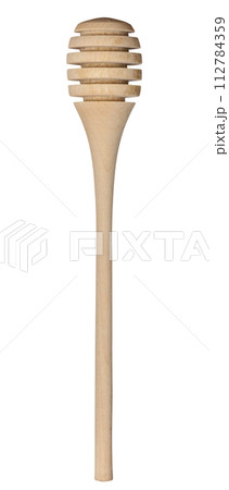 Wooden honey stick on white isolated background Wooden honey stick on white isolated background 112784359
