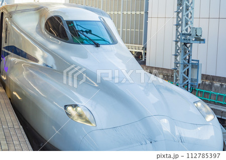 新幹線　東京駅ホームに停車する東海道・山陽新幹線 112785397