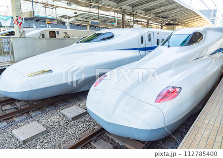 新幹線　東京駅ホームに停車する東海道・山陽新幹線 112785400