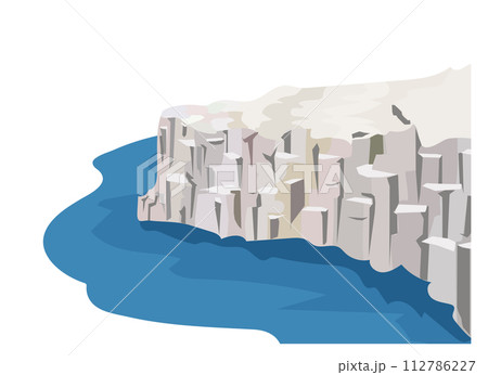 福井県の東尋坊の断崖 112786227