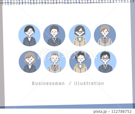 スーツを着た男女のイラストセット4 スーツを着た男女のイラストセット4 112786752