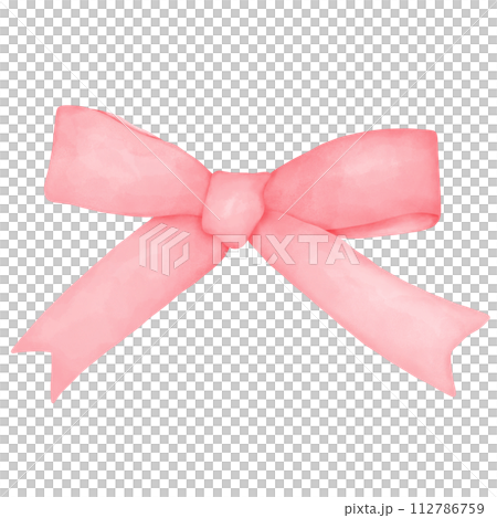 pink ribbon bow watercolor 112786759