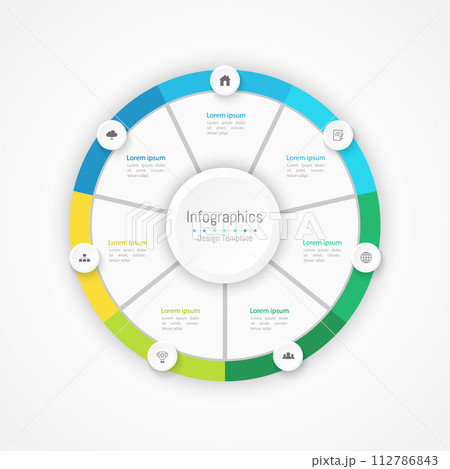 Infographic 7 options design elements for your business data. Vector Illustration. Infographic 7 options design elements for your business data. Vector Illustration. 112786843