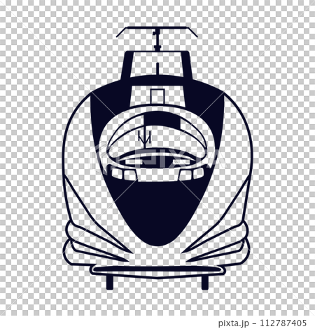 新幹線 500系 シンプルなスタンプイラスト 112787405