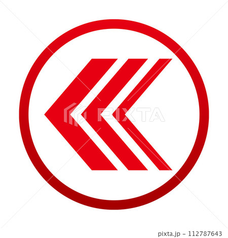 サークル矢印：単（連続 112787643