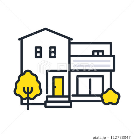 一戸建てのシンプルなベクターアイコンイラスト素材 112788047