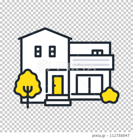 一戸建てのシンプルなベクターアイコンイラスト素材 112788047