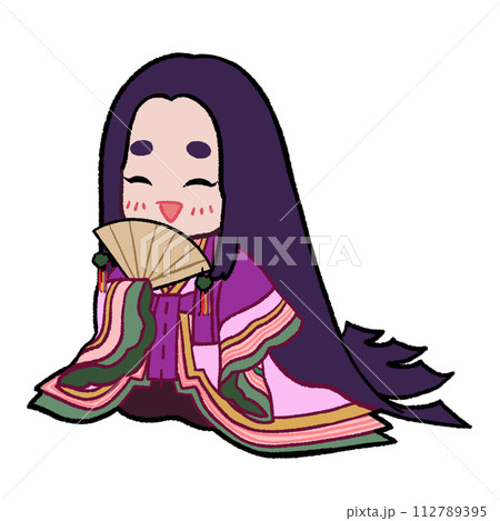 紫式部をイメージしたイラスト(表情：嬉) 112789395