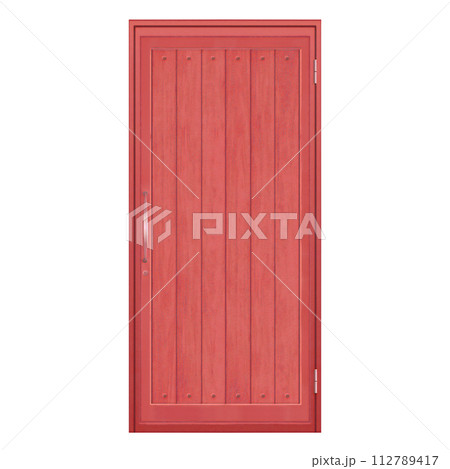 洋風の赤いドア 112789417