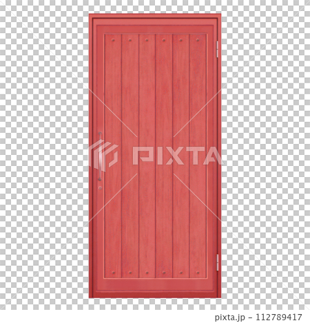 洋風の赤いドア 112789417