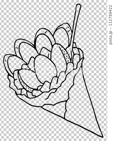 草莓香蕉縐線畫 112789422