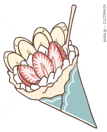 イチゴバナナクレープ イチゴバナナクレープ 112789424