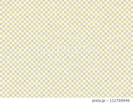 Pale golden Japanese pattern background material hemp leaves Pale golden Japanese pattern background material hemp leaves 112789946