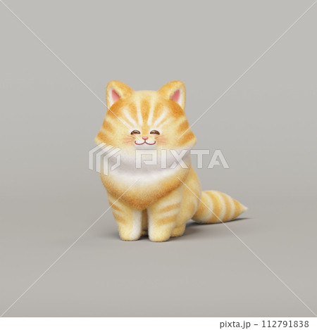 3D tabby cat character 3D tabby cat character 112791838