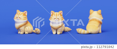 3D Cute tabby cat 112791842