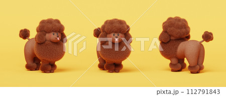 3D Elegant toy poodle puppy 112791843